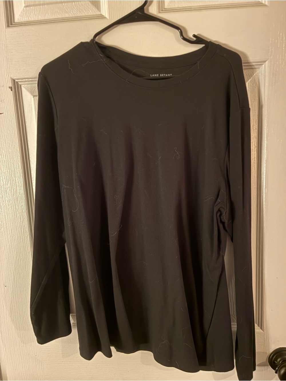 Lane Bryant Black Long Sleeve Stretch Knit Top Size 18/20